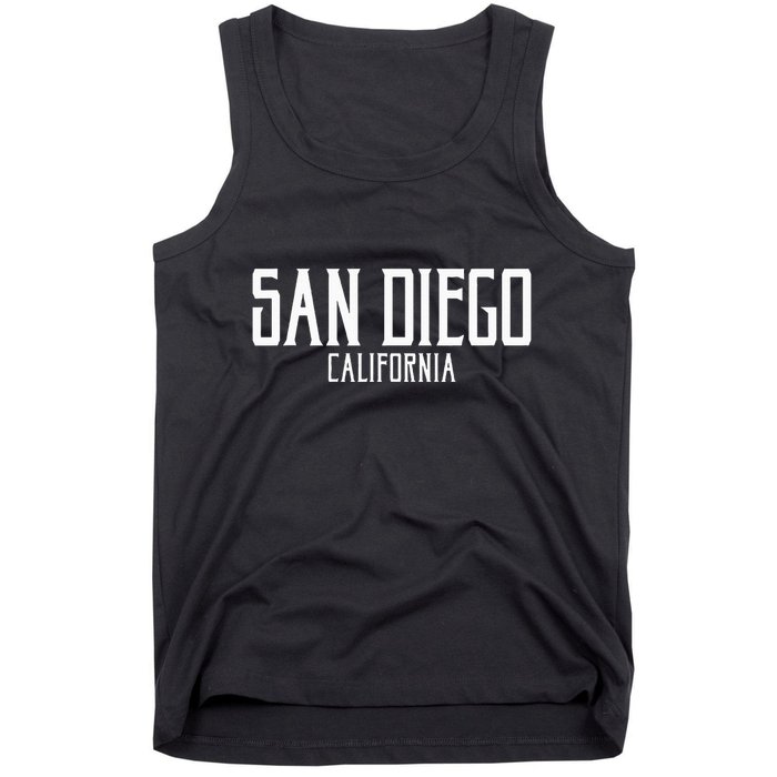 San Diego California Text With White Print Tank Top