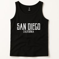 San Diego California Text With White Print Tank Top