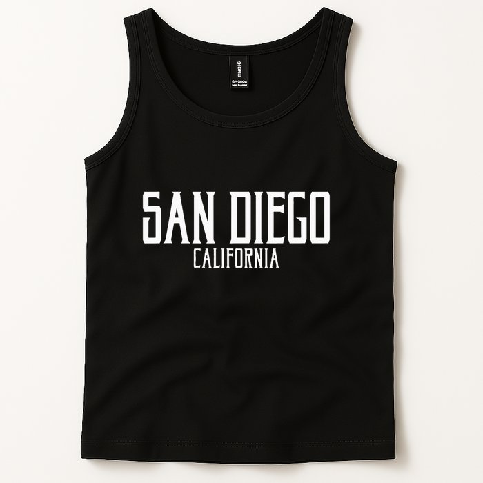 San Diego California Text With White Print Tank Top