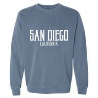 San Diego California Text With White Print Garment-Dyed Sweatshirt