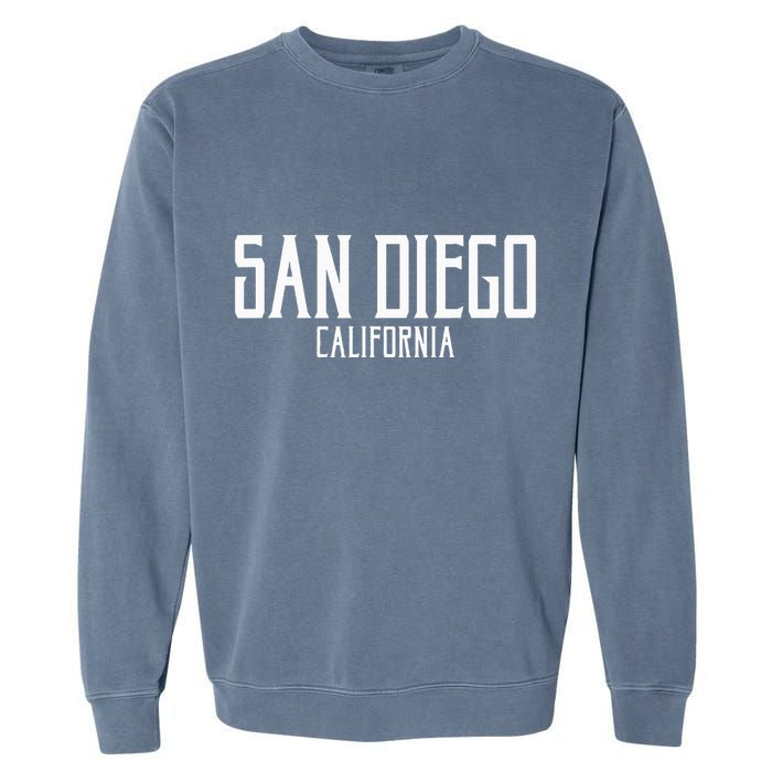 San Diego California Text With White Print Garment-Dyed Sweatshirt
