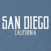 San Diego California Text With White Print Garment-Dyed Sweatshirt