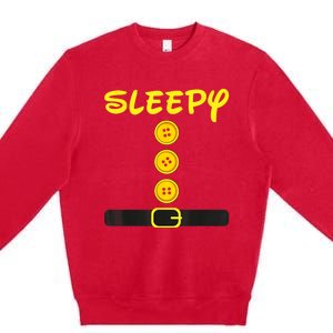 Sleepy Dwarf Costume Color Family Matching Dwarf Halloween Premium Crewneck Sweatshirt