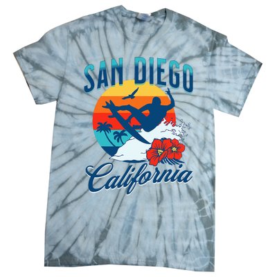 San Diego California Beach Surf Summer Vacation Vintage Tie-Dye T-Shirt