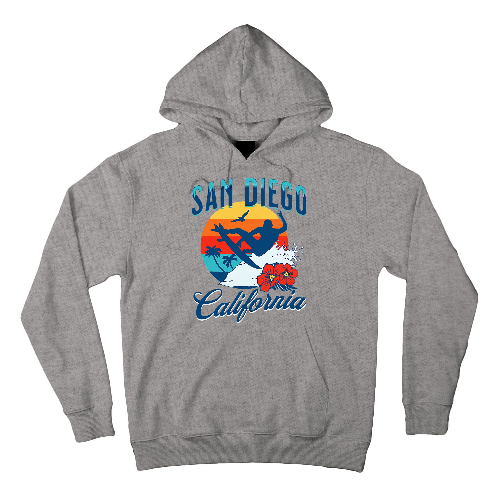 San Diego California Beach Surf Summer Vacation Vintage Tall Hoodie