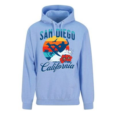 San Diego California Beach Surf Summer Vacation Vintage Unisex Surf Hoodie