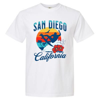 San Diego California Beach Surf Summer Vacation Vintage Garment-Dyed Heavyweight T-Shirt