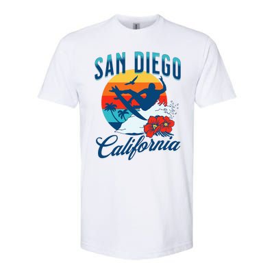 San Diego California Beach Surf Summer Vacation Vintage Softstyle CVC T-Shirt