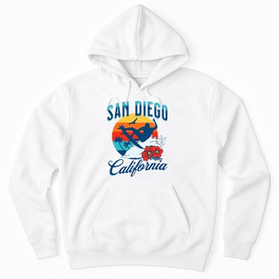 San Diego California Beach Surf Summer Vacation Vintage Hoodie