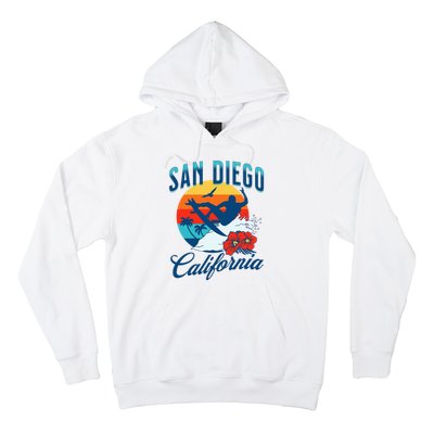 San Diego California Beach Surf Summer Vacation Vintage Hoodie