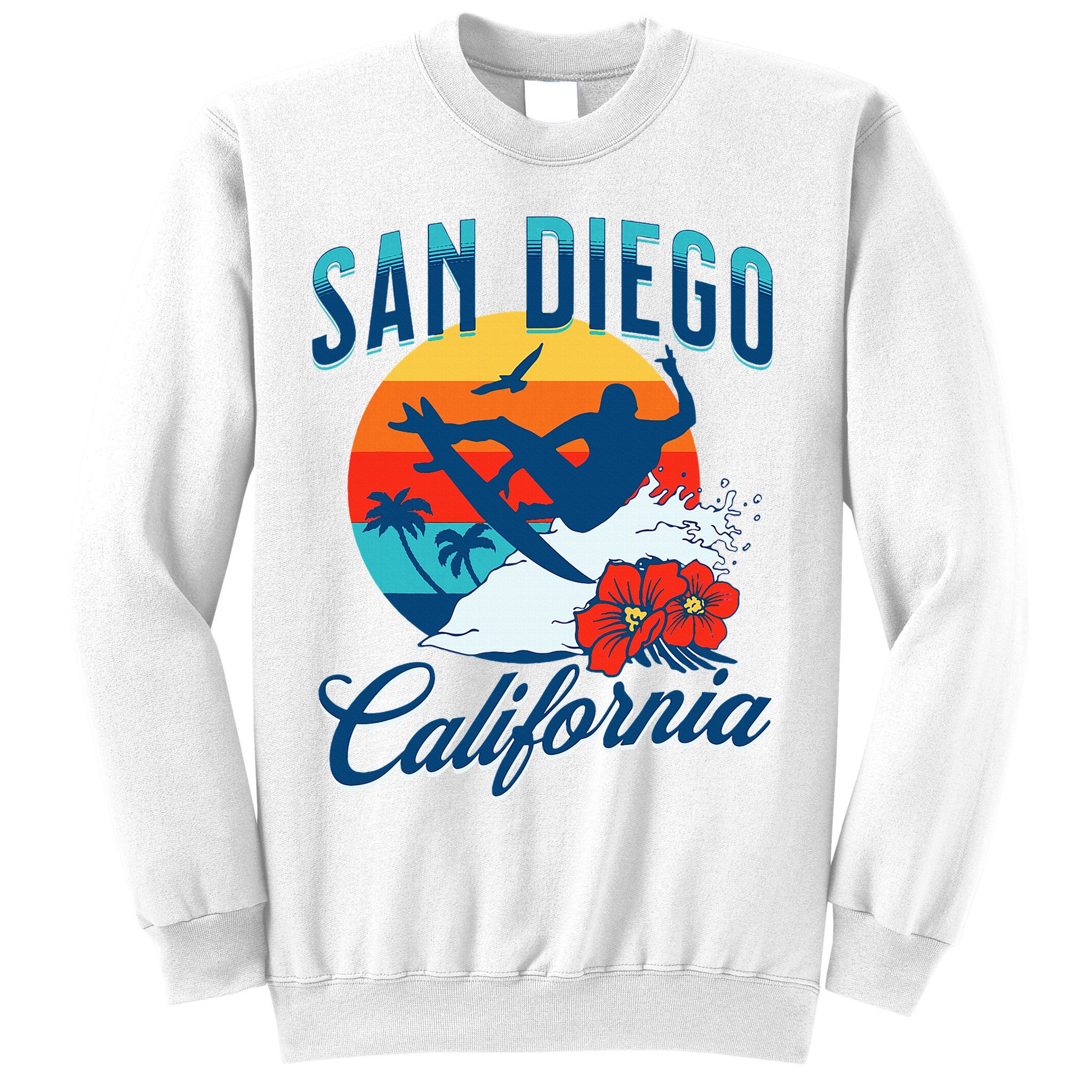 San Diego California Beach Surf Summer Vacation Vintage Sweatshirt