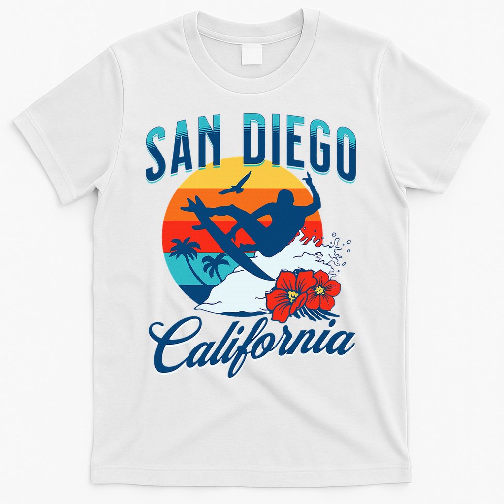 San Diego California Beach Surf Summer Vacation Vintage T-Shirt