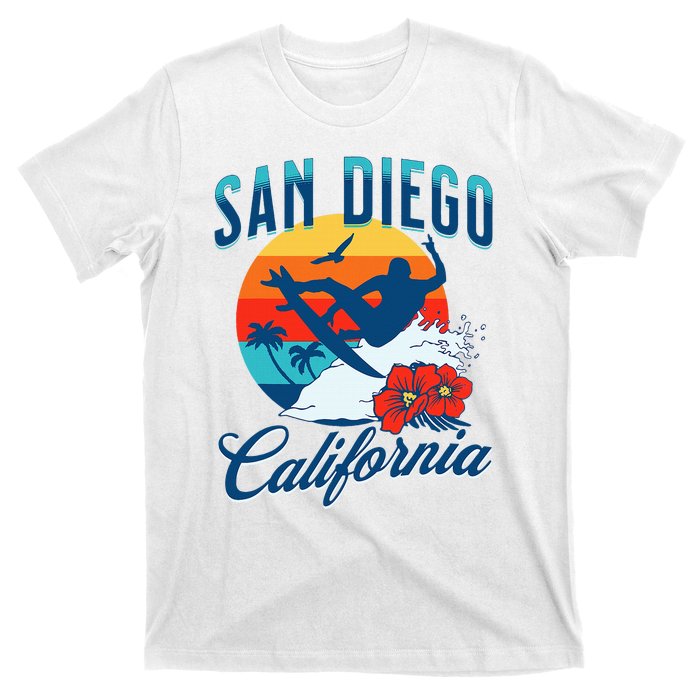 San Diego California Beach Surf Summer Vacation Vintage T-Shirt