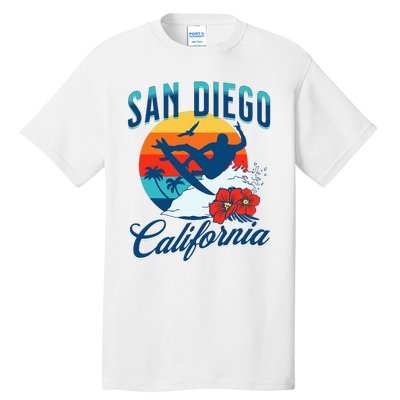 San Diego California Beach Surf Summer Vacation Vintage Tall T-Shirt