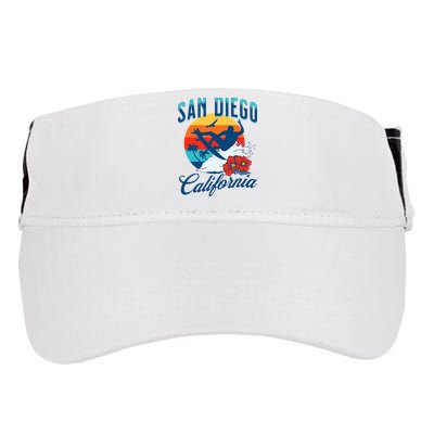 San Diego California Beach Surf Summer Vacation Vintage Adult Drive Performance Visor