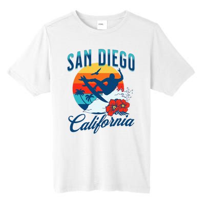 San Diego California Beach Surf Summer Vacation Vintage Tall Fusion ChromaSoft Performance T-Shirt