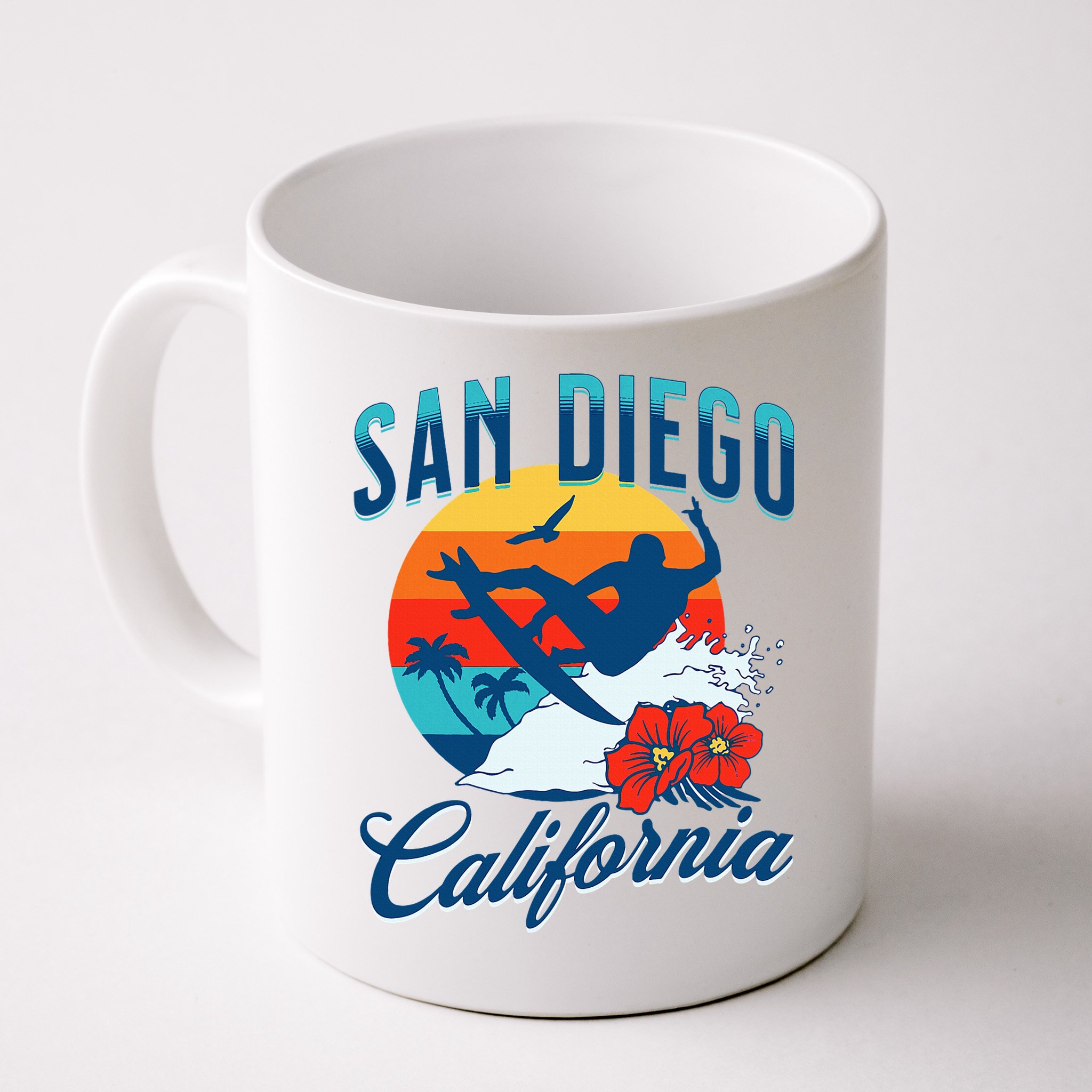 San Diego California Beach Surf Summer Vacation Vintage Mug