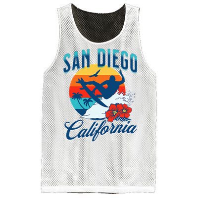 San Diego California Beach Surf Summer Vacation Vintage Mesh Reversible Basketball Jersey Tank