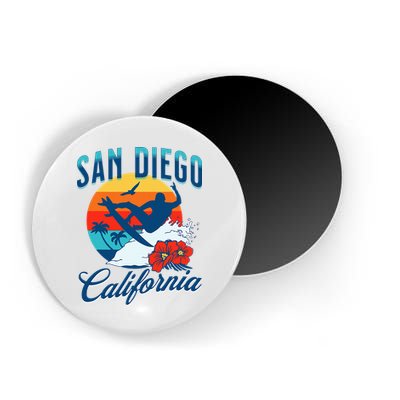 San Diego California Beach Surf Summer Vacation Vintage Magnet