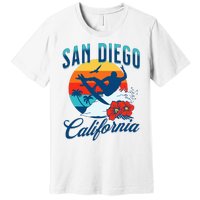 San Diego California Beach Surf Summer Vacation Vintage Premium T-Shirt