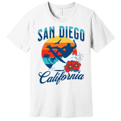 San Diego California Beach Surf Summer Vacation Vintage Premium T-Shirt