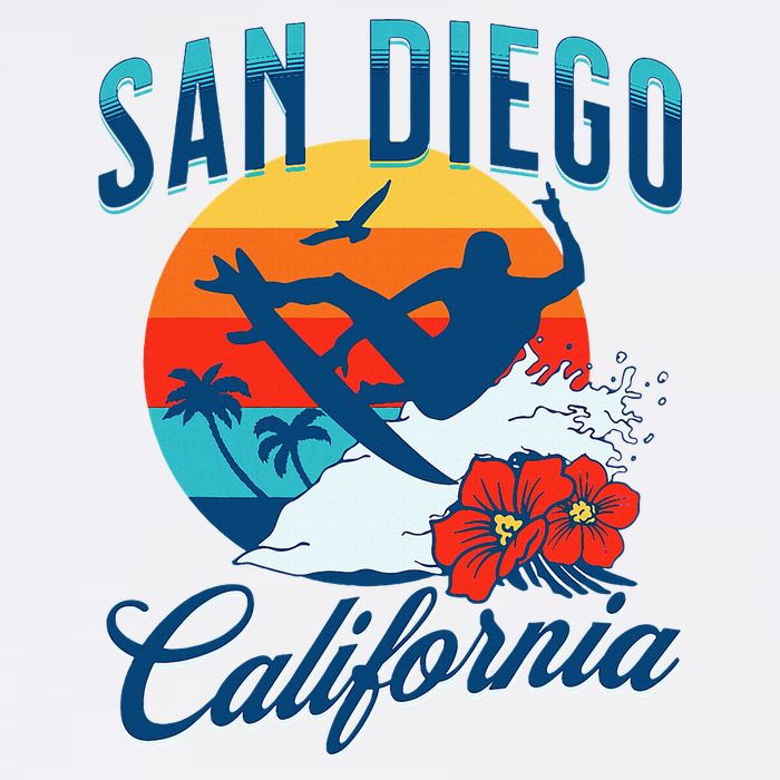 San Diego California Beach Surf Summer Vacation Vintage Womens Tank Top