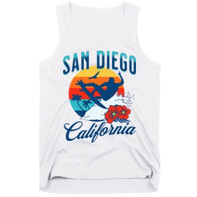 San Diego California Beach Surf Summer Vacation Vintage Tank Top