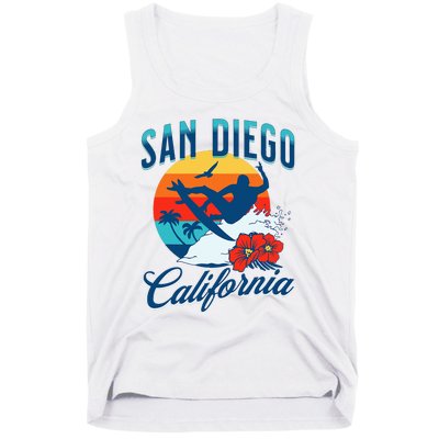 San Diego California Beach Surf Summer Vacation Vintage Tank Top