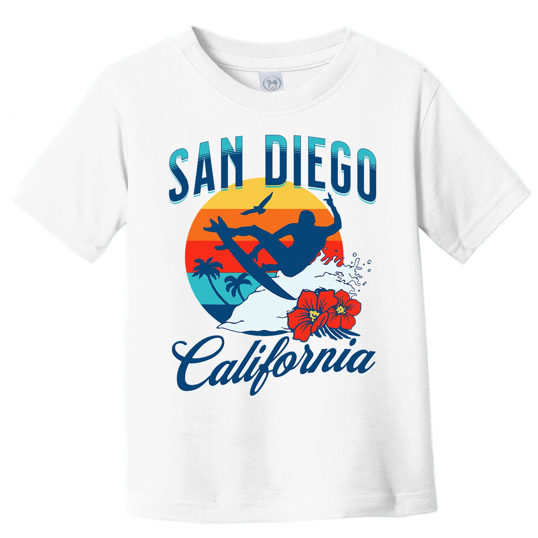 San Diego California Beach Surf Summer Vacation Vintage Toddler T-Shirt