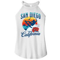 San Diego California Beach Surf Summer Vacation Vintage Women's Perfect Tri Rocker Tank