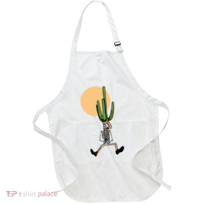 Sunshine Daydream Cactus Skeleton Full-Length Apron With Pockets