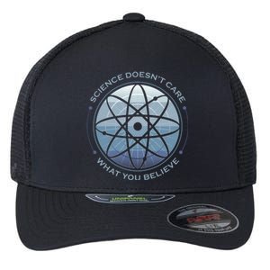 Science Doesn't Care What You Believe Atom Flexfit Unipanel Trucker Cap