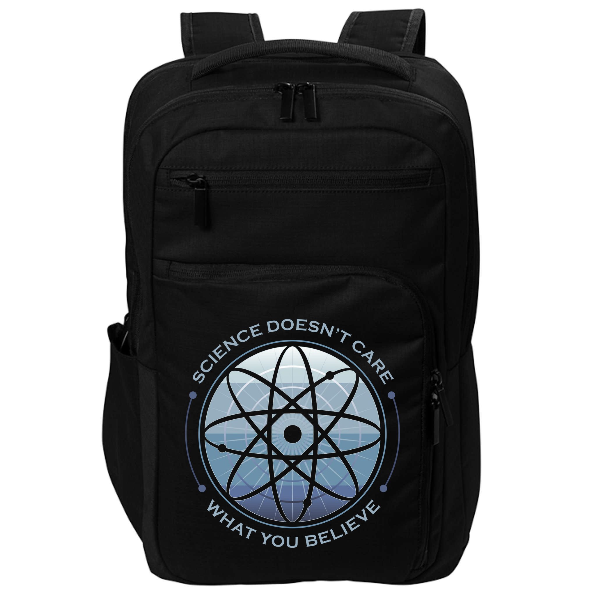 Science Doesn't Care What You Believe Atom Impact Tech Backpack