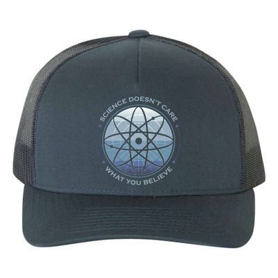 Science Doesn't Care What You Believe Atom Yupoong Adult 5-Panel Trucker Hat