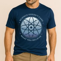 Science Doesn't Care What You Believe Atom Cooling Performance Crew T-Shirt