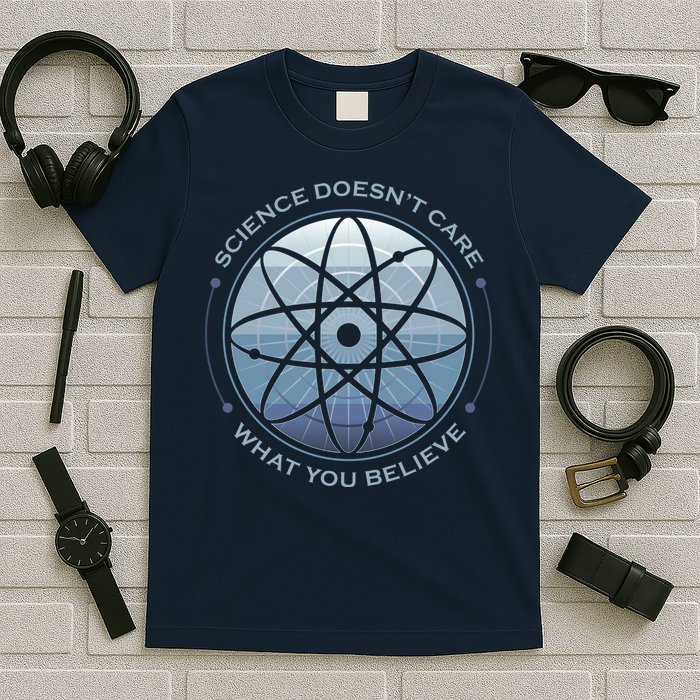 Science Doesn't Care What You Believe Atom T-Shirt