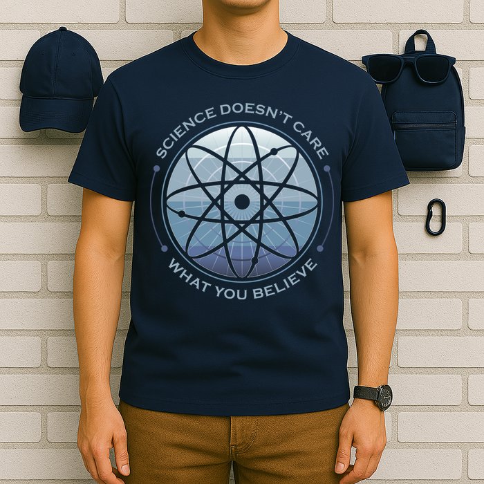 Science Doesn't Care What You Believe Atom T-Shirt