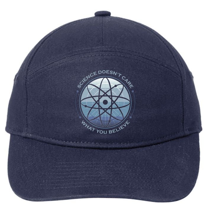 Science Doesn't Care What You Believe Atom 7-Panel Snapback Hat