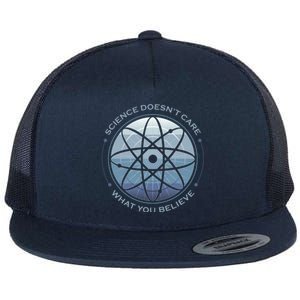 Science Doesn't Care What You Believe Atom Flat Bill Trucker Hat