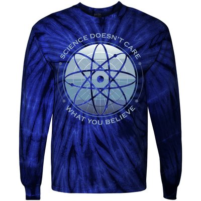 Science Doesn't Care What You Believe Atom Tie-Dye Long Sleeve Shirt