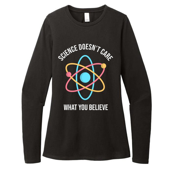 Science Doesn't Care What You Believe Atom Womens CVC Long Sleeve Shirt