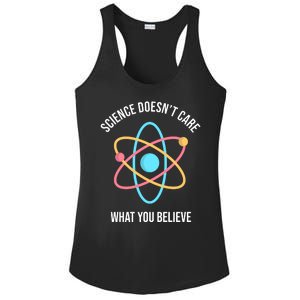 Science Doesn't Care What You Believe Atom Ladies PosiCharge Competitor Racerback Tank