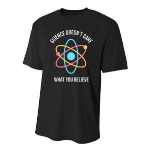 Science Doesn't Care What You Believe Atom Youth Performance Sprint T-Shirt