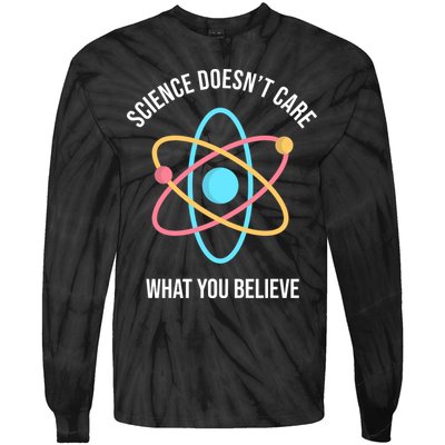 Science Doesn't Care What You Believe Atom Tie-Dye Long Sleeve Shirt