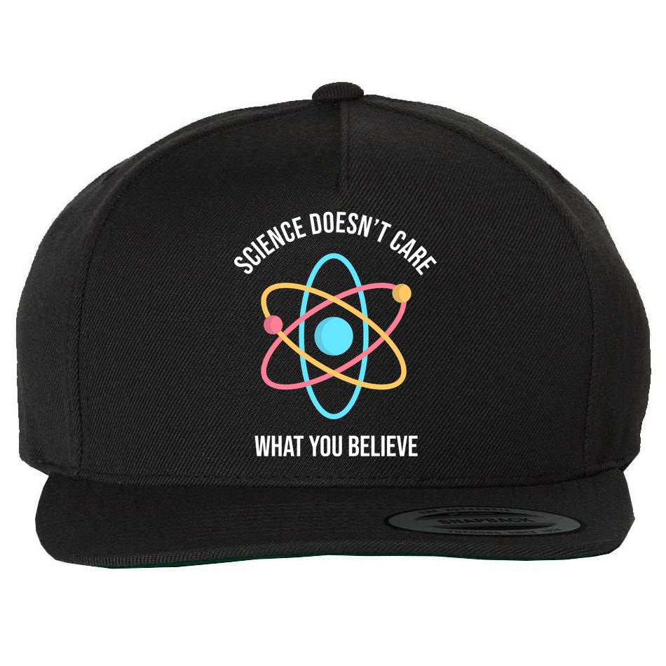 Science Doesn't Care What You Believe Atom Wool Snapback Cap