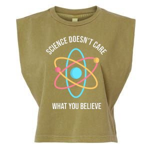 Science Doesn't Care What You Believe Atom Garment-Dyed Women's Muscle Tee