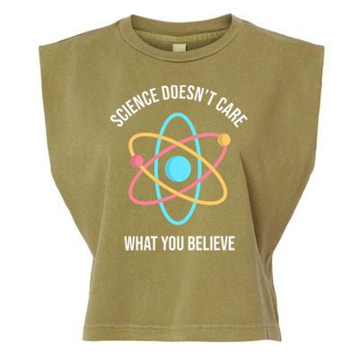 Science Doesn't Care What You Believe Atom Garment-Dyed Women's Muscle Tee