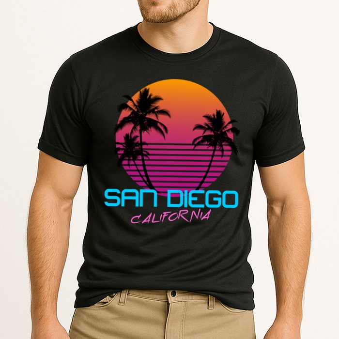 San Diego California Retro 80s Funny Gift Cooling Performance Crew T-Shirt