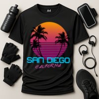 San Diego California Retro 80s Funny Gift Cooling Performance Crew T-Shirt