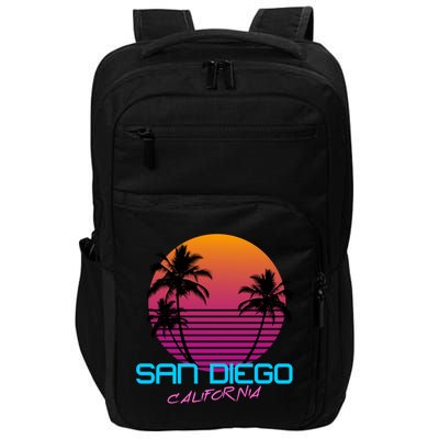 San Diego California Retro 80s Funny Gift Impact Tech Backpack